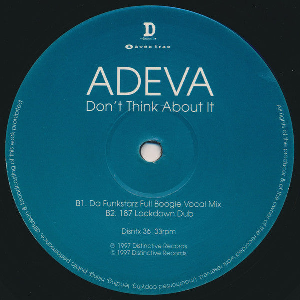 Adeva : Don't Think About It (12")