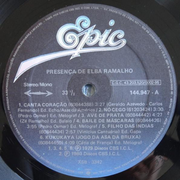 Elba Ramalho : Presença De Elba Ramalho (2xLP, Comp)