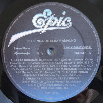 Elba Ramalho : Presença De Elba Ramalho (2xLP, Comp)