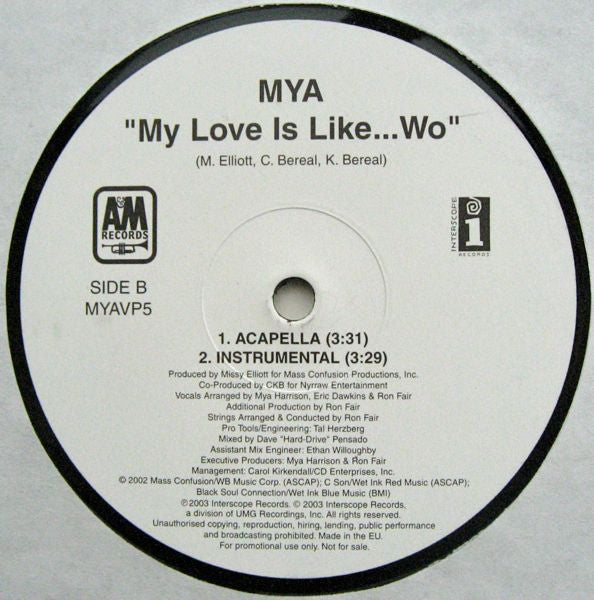 Mya - My Love Is Like...Wo (12", Promo)
