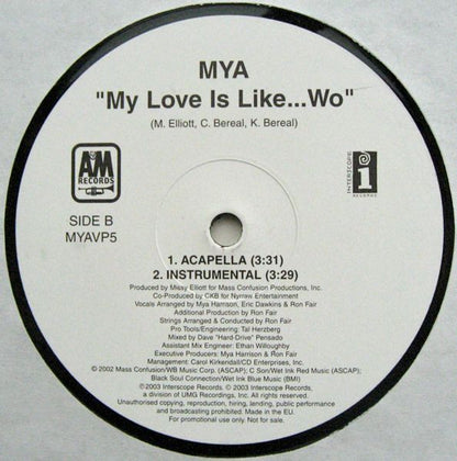 Mya - My Love Is Like...Wo (12", Promo)