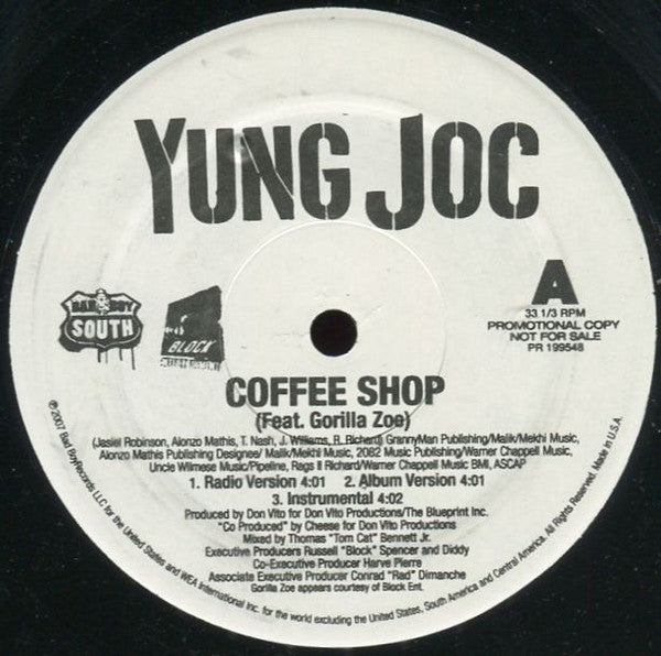Yung Joc Feat. Gorilla Zoe - Coffee Shop (12", Promo)