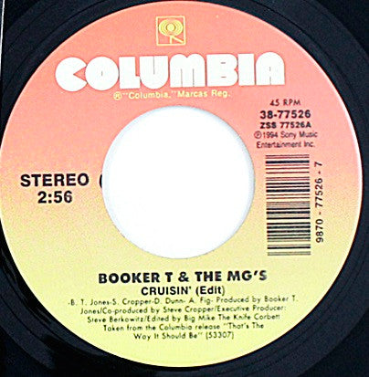 Booker T & The MG's : Cruisin' (Edit) / Just My Imagination (7", Single)