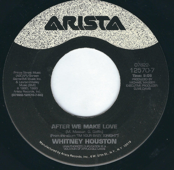 Whitney Houston : Run To You (7", Single)