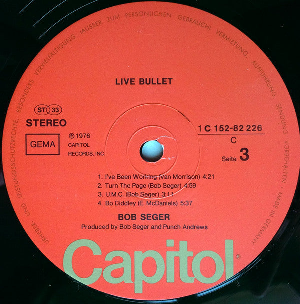 Bob Seger And The Silver Bullet Band : 'Live' Bullet (2xLP, Album, M/Print)