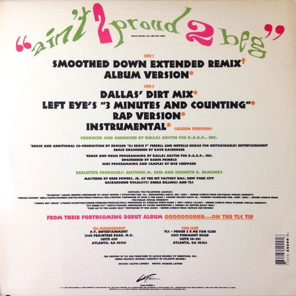 TLC : Ain't 2 Proud 2 Beg (12", Single)