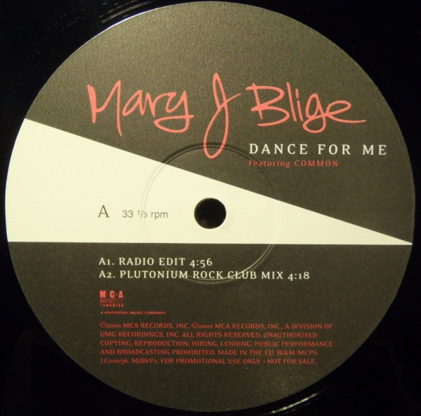 Mary J. Blige Featuring Common - Dance For Me (12", Promo, 180)