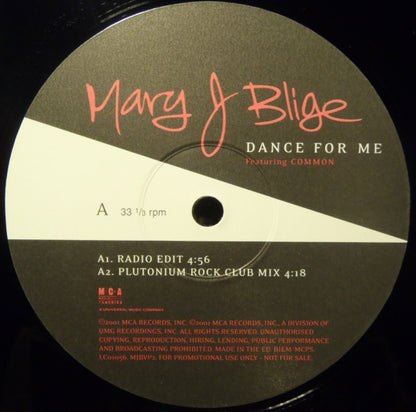 Mary J. Blige Featuring Common - Dance For Me (12", Promo, 180)