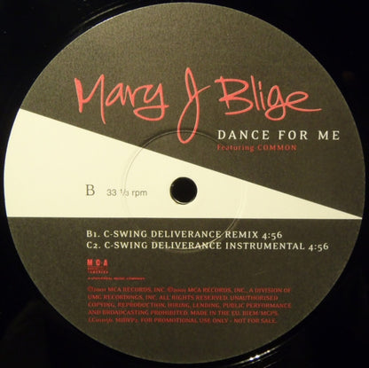 Mary J. Blige Featuring Common - Dance For Me (12", Promo, 180)