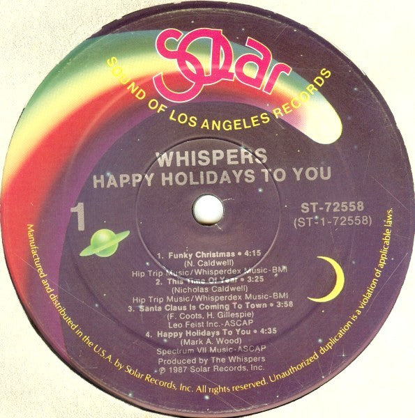 The Whispers - "Happy Holidays To You" (LP, Album, RE)