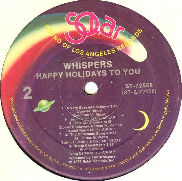 The Whispers - "Happy Holidays To You" (LP, Album, RE)