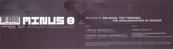 Minus 8 : Remixes (12")