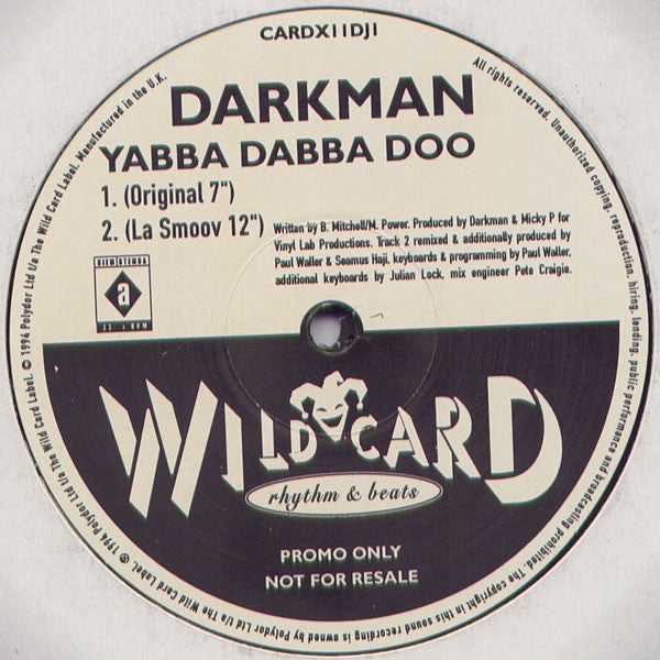 Darkman : Yabba Dabba Doo (2x12", Promo)