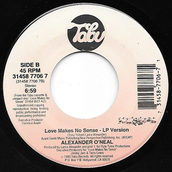 Alexander O'Neal : Love Makes No Sense (7")