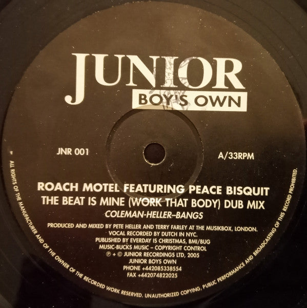 Roach Motel Featuring Peace Bisquit - The Beat Is Mine (Work That Body) (12")