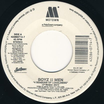 Boyz II Men : 4 Seasons Of Loneliness (7")