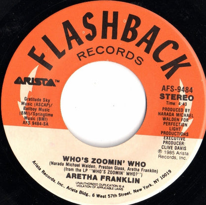 Aretha Franklin : Who's Zoomin' Who (7", Single, RE)