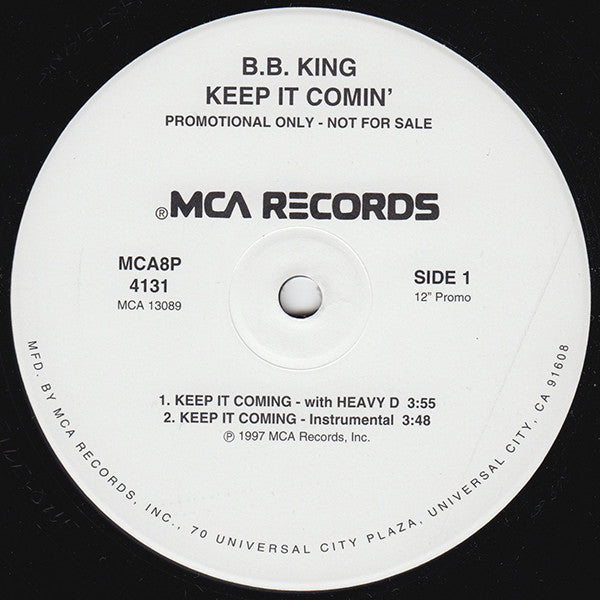 B.B. King : Keep It Comin' (12", Promo)