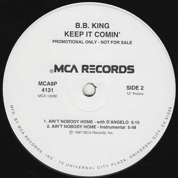 B.B. King : Keep It Comin' (12", Promo)
