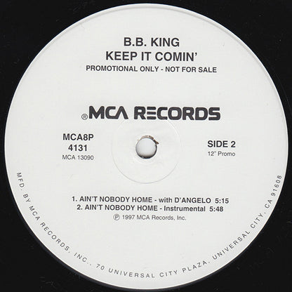 B.B. King : Keep It Comin' (12", Promo)