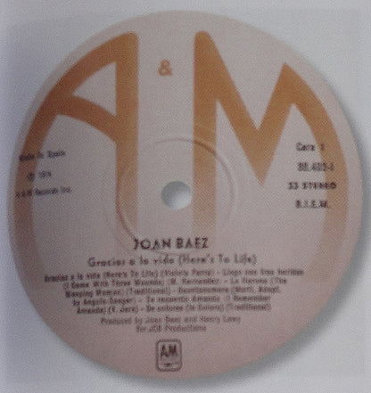 Joan Baez : Gracias A La Vida (Here's To Life) (LP, Album)