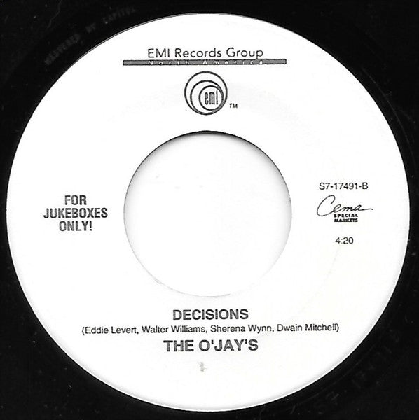 The O'Jays : Somebody Else Will (7", Jukebox)