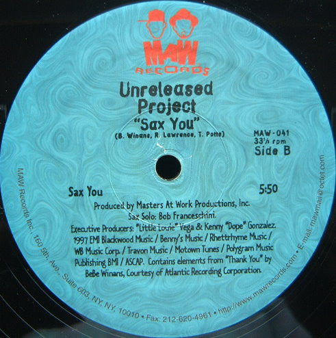Unreleased Project : Wonderful Person / Sax You (12")