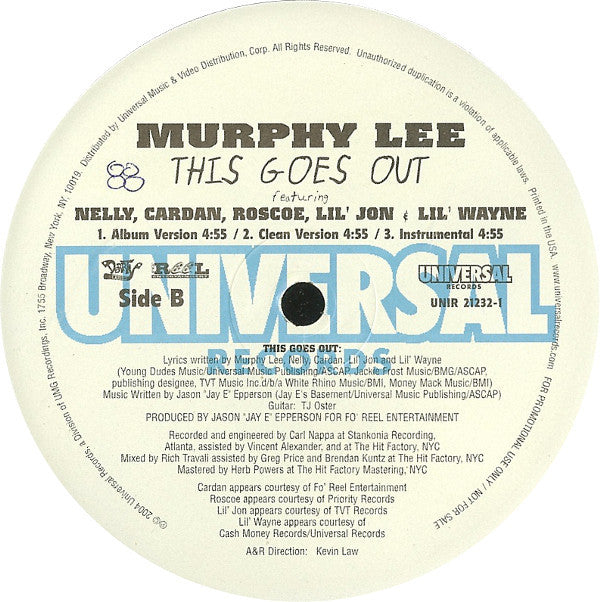 Murphy Lee : Hold Up (12", Promo)