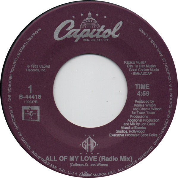 The Gap Band : All Of My Love (7", Single)