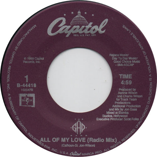 The Gap Band : All Of My Love (7", Single)