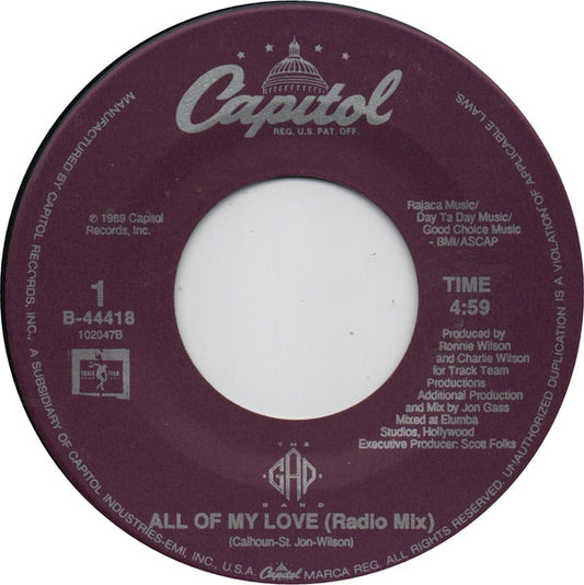 The Gap Band : All Of My Love (7", Single)