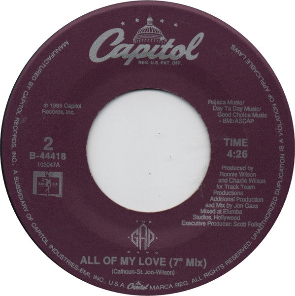The Gap Band : All Of My Love (7", Single)