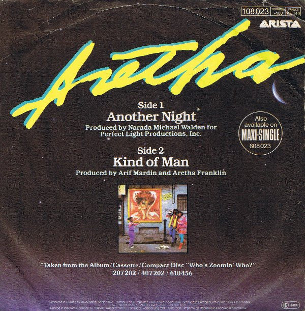 Aretha Franklin : Another Night (7", Single)