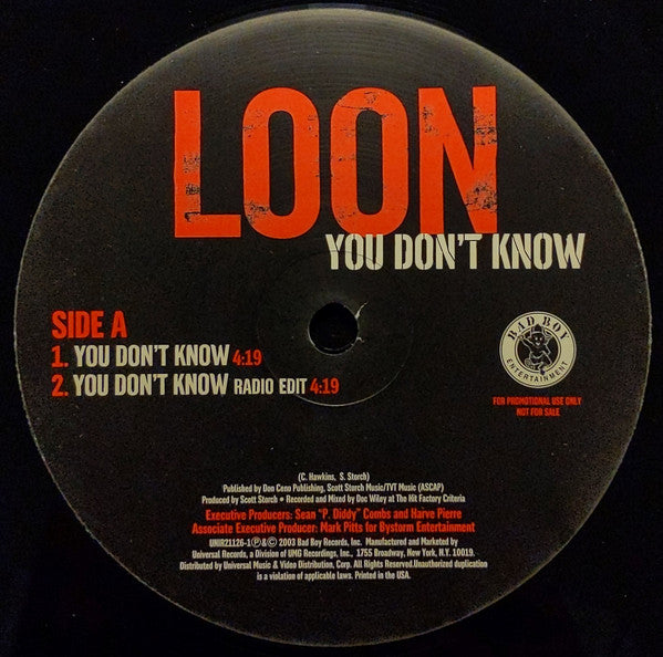 Loon - You Don't Know (12", Promo)