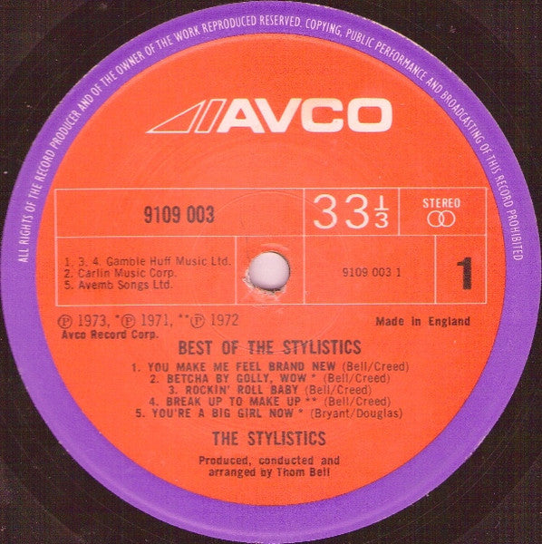The Stylistics - The Best Of The Stylistics (LP, Comp)