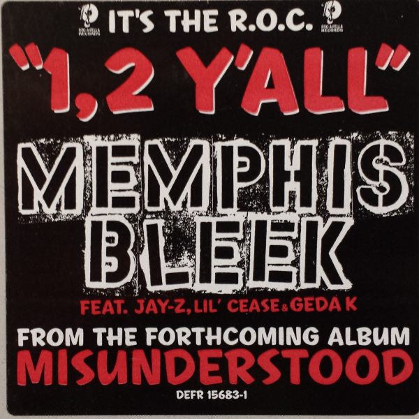 Memphis Bleek : 1, 2 Y'All / R.O.C. (12", Promo)