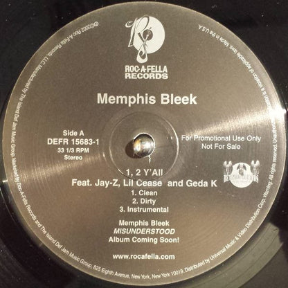 Memphis Bleek : 1, 2 Y'All / R.O.C. (12", Promo)