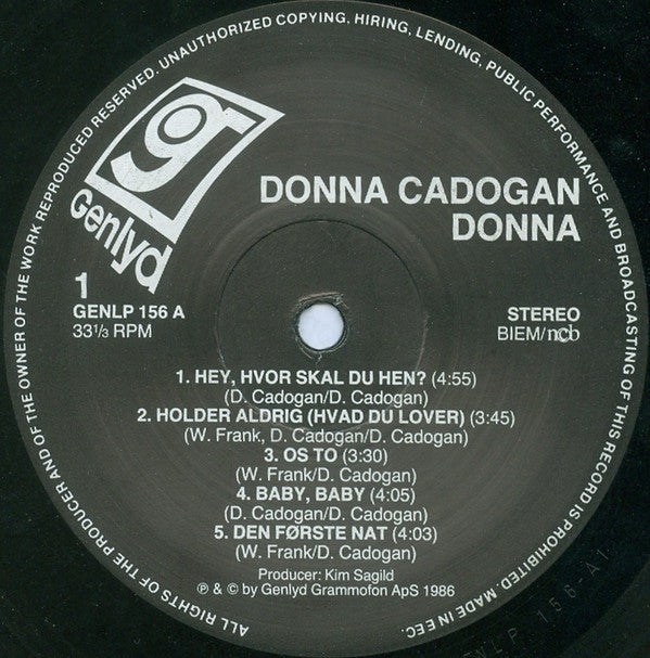 Donna Cadogan : Donna (LP, Album)