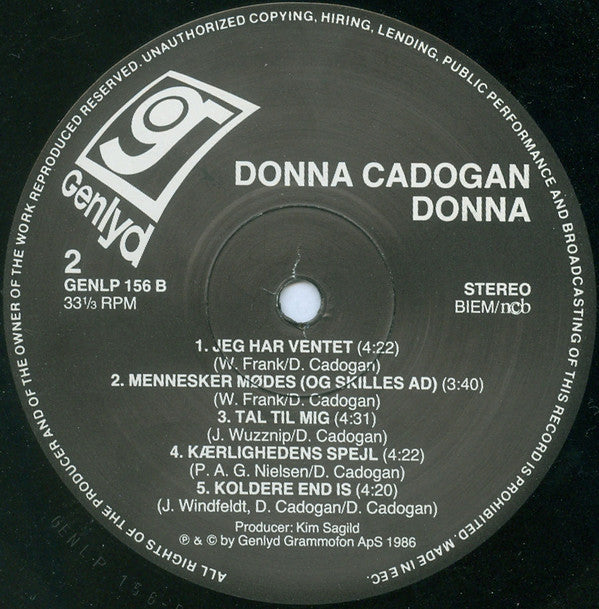 Donna Cadogan : Donna (LP, Album)