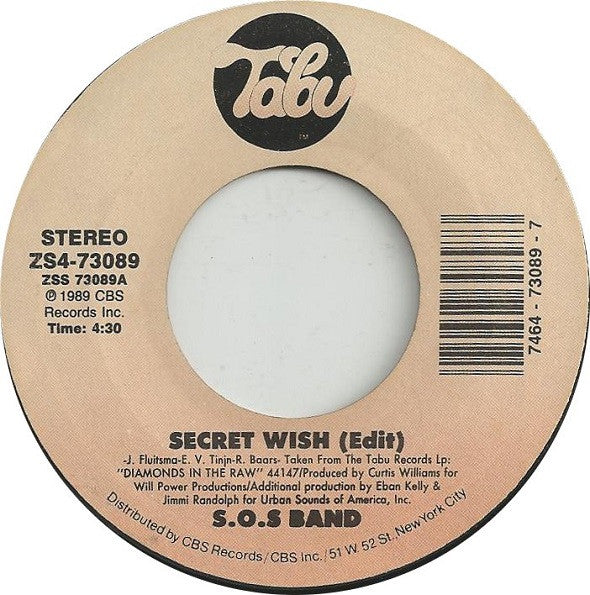 The S.O.S. Band : Secret Wish (7", Single)