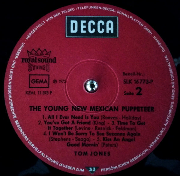Tom Jones - The Young New Mexican Puppeteer (LP, Album)