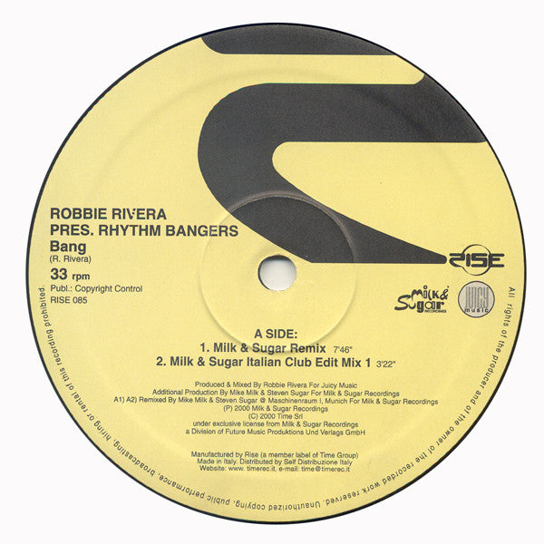 Robbie Rivera Pres Rhythm Bangers : Bang (12")