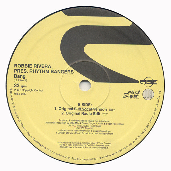 Robbie Rivera Pres Rhythm Bangers : Bang (12")