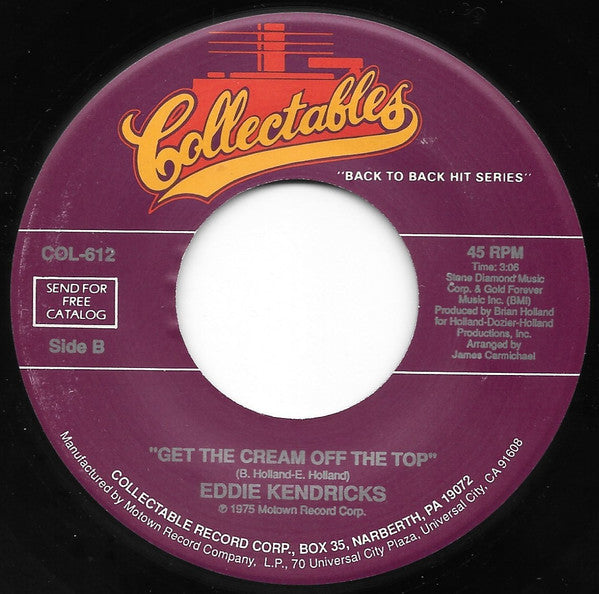Eddie Kendricks : Shoeshine Boy / Get The Cream Off The Top (7", RE)