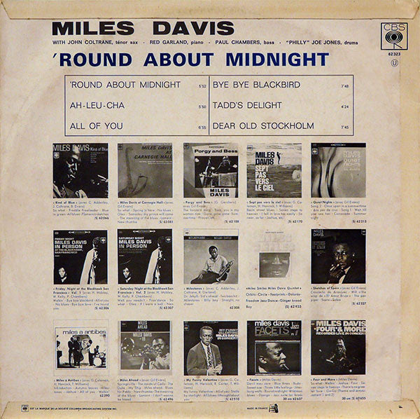 Miles Davis : 'Round About Midnight (LP, Album, Mono, RE)