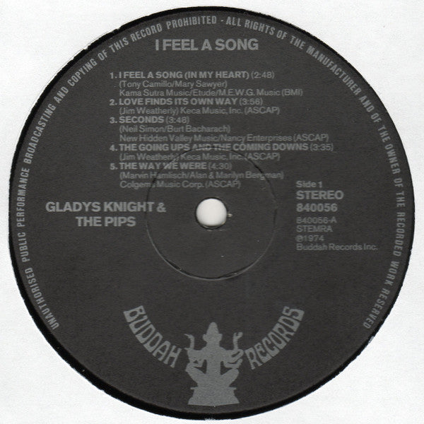 Gladys Knight And The Pips : I Feel A Song (LP, Album)