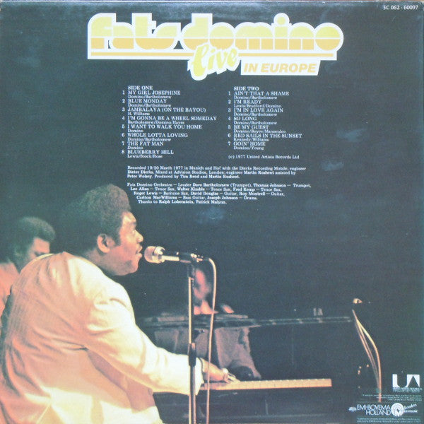 Fats Domino - Live In Europe (LP, Album)
