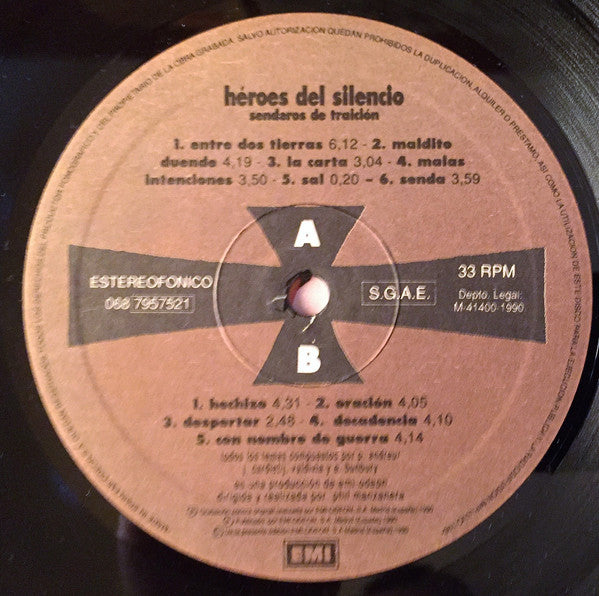 Héroes Del Silencio : Senderos De Traición (LP, Album)