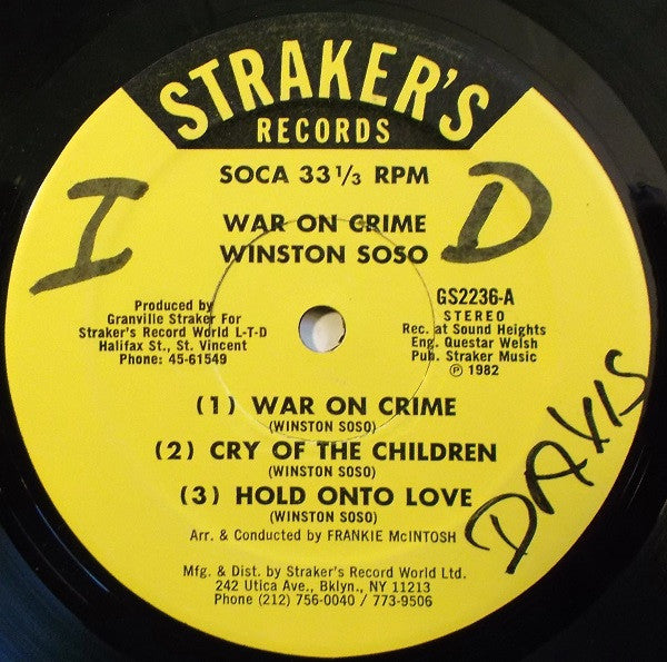 Winston Soso : War On Crime (LP)
