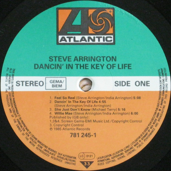 Steve Arrington : Dancin' In The Key Of Life (LP, Album)